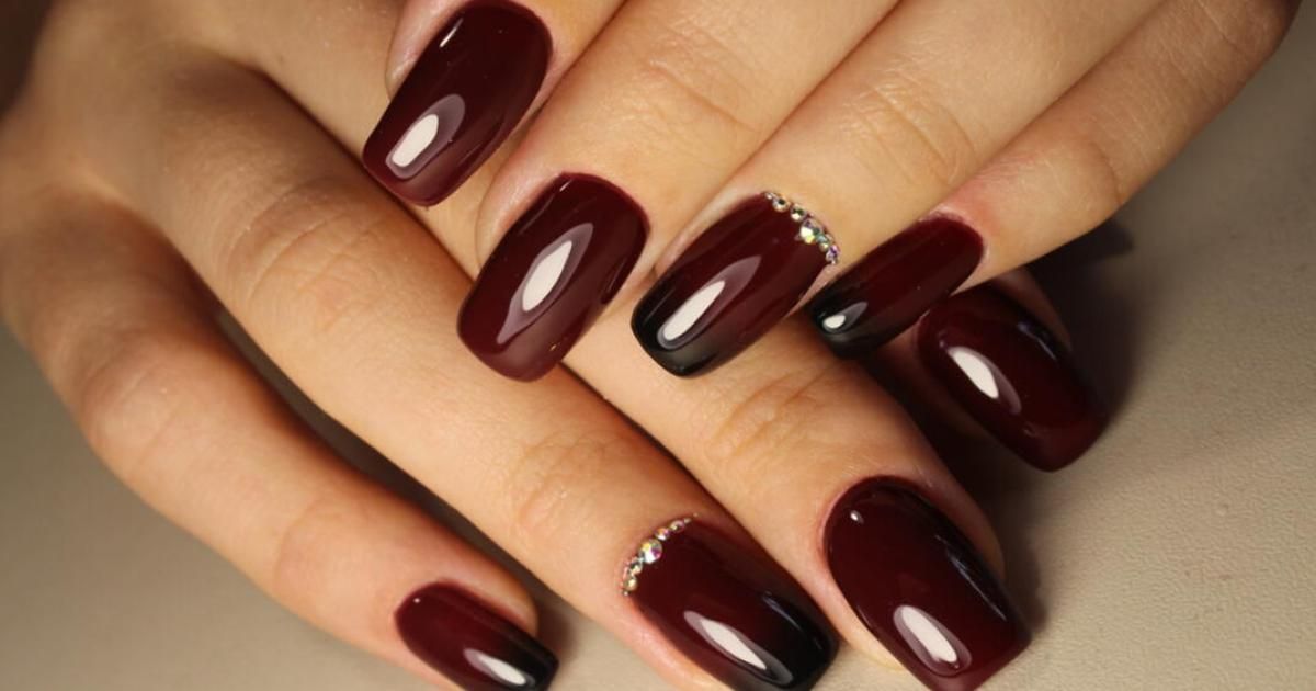 Burgundy Ombre Nails